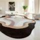 Handcrafted Neutral Wavy Abstract Modern Living Rug
